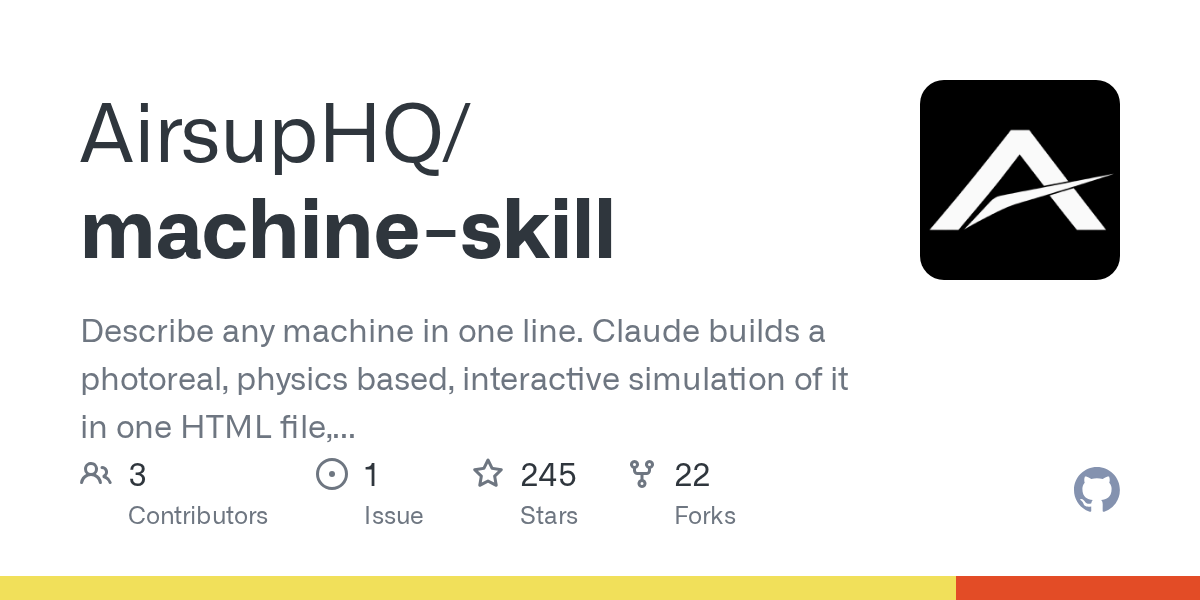 Machine Skill 一句话做「真物理」机器仿真(48 小时内)