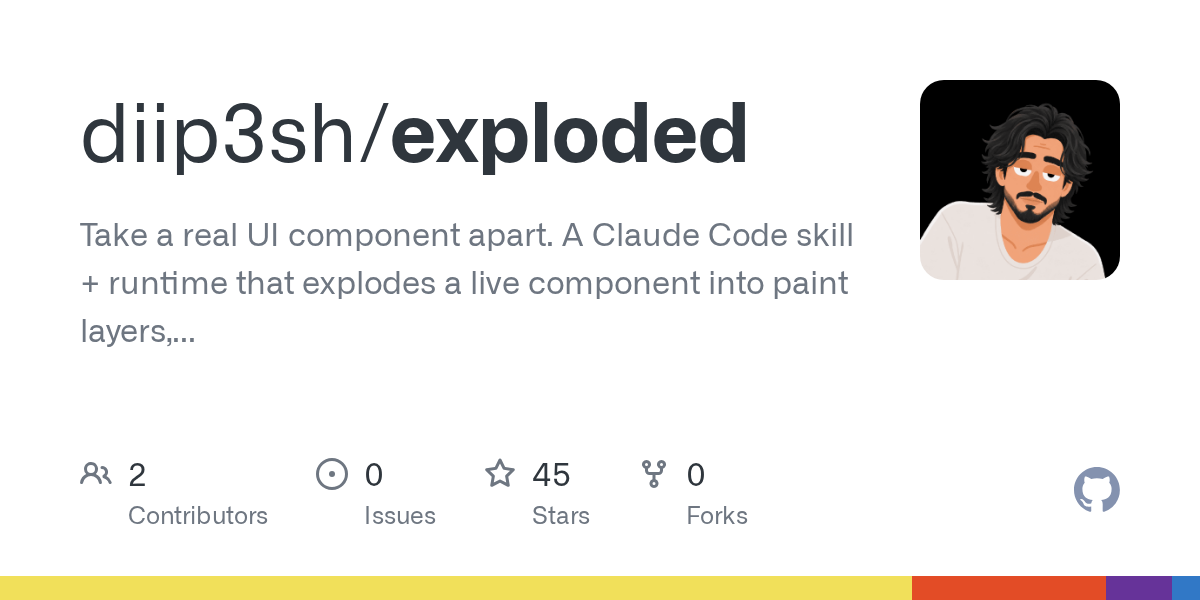 Exploded 把真实 UI 组件拆成图层说明图（48 小时内）