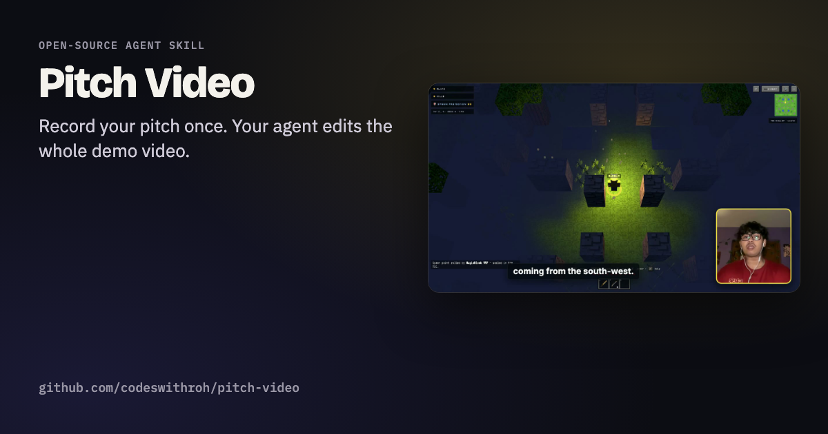 Pitch Video 读一遍稿，出一条带产品画面的路演 / 发布视频（48 小时内上 Product Hunt）